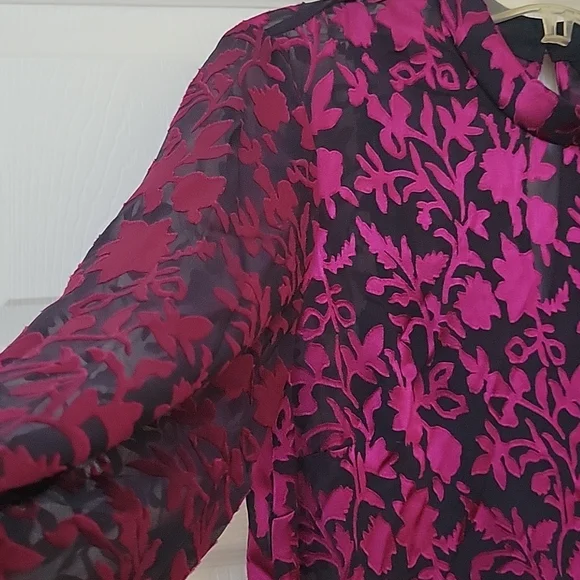 Sz 00 CLUB MONACO - Floral Burnout Dress - NWT! - Gorgeous 2-in-1 Dresses - Picture 4 of 14